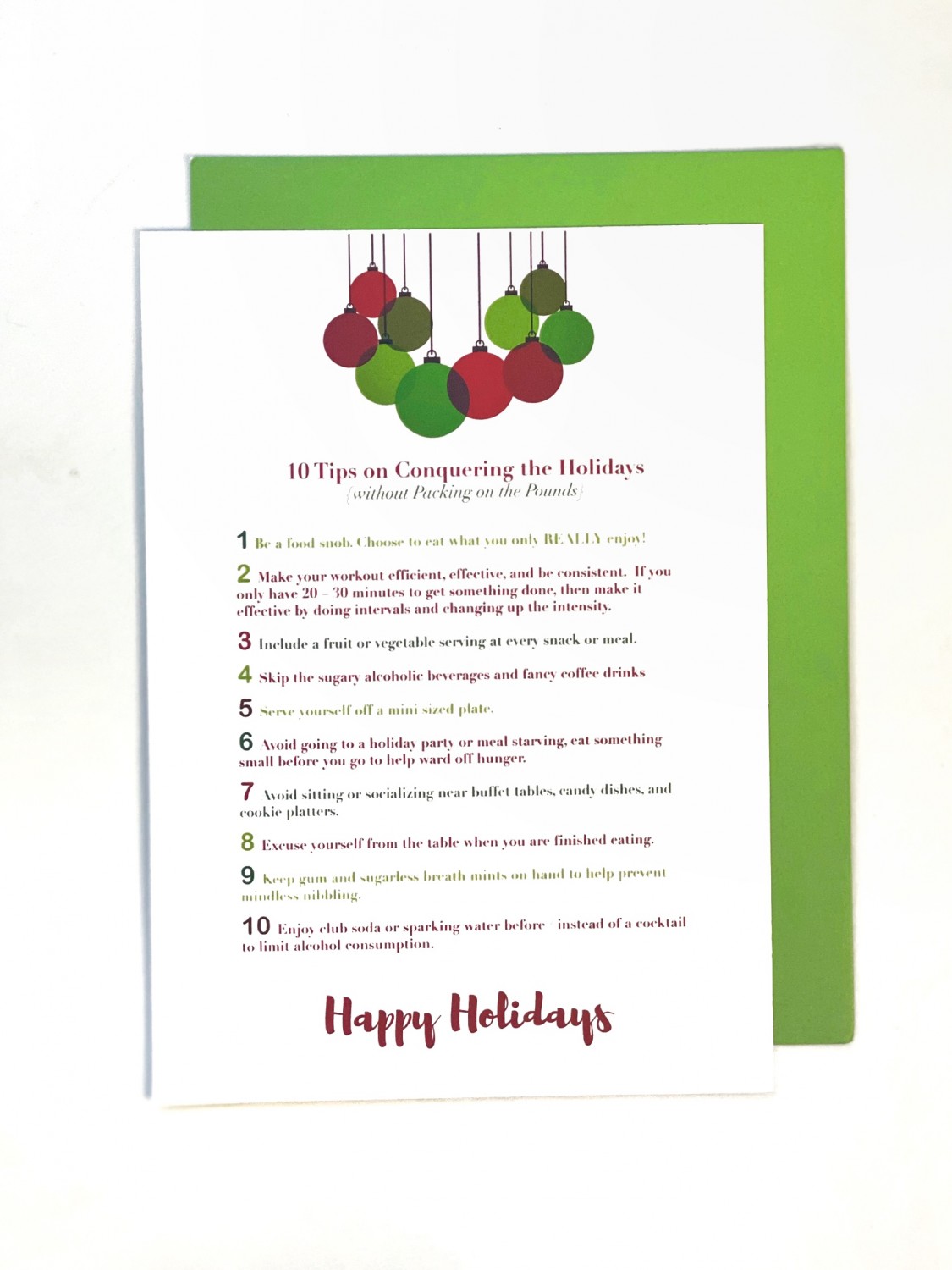10 Tips To Conquer the Holidays - Pack of 20